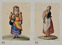 A PAIR OF WATERCOLOURS DEPICTING FEMALE FIGURES